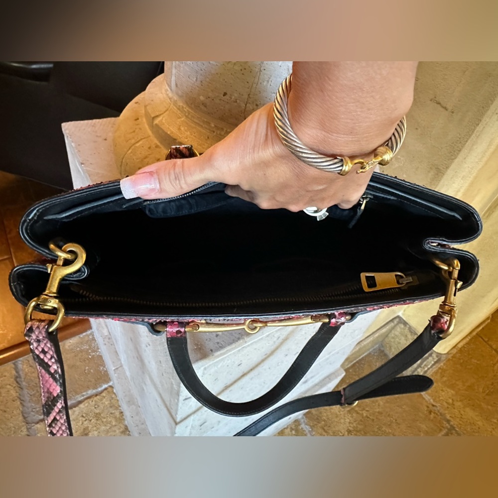 Stunning Gucci Python Horsebit 2 Way Tote - image 5